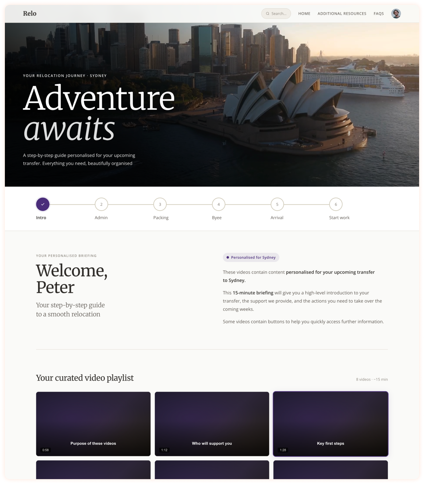 Portal with personalised content and custom videos